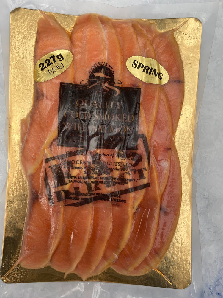 
                  
                    Load image into Gallery viewer, Smoked Salmon, Cold Smoked Wild BC Spring - Sliced
                  
                